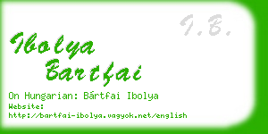 ibolya bartfai business card